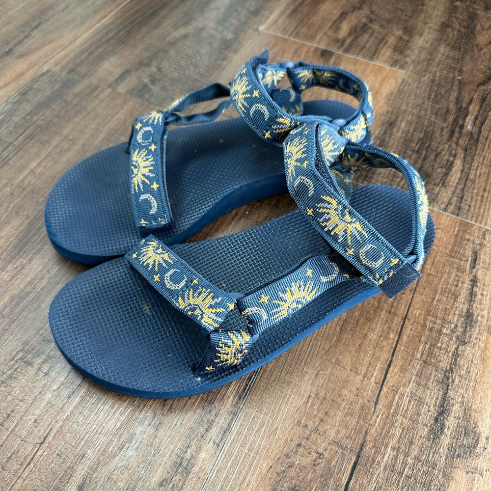 Teva Blue Sandals with Celestial Design